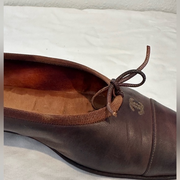 Vintage Chanel Brown Ballet Flats - sz 37 - Picture 8 of 11